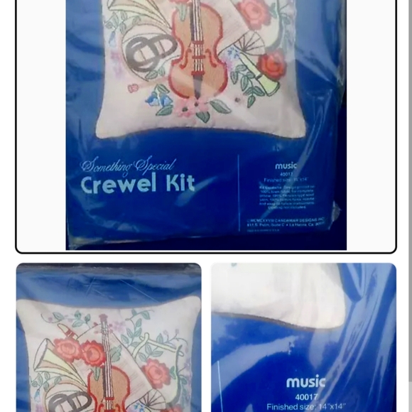 Crewl music pillow needle point kit - Picture 1 of 2